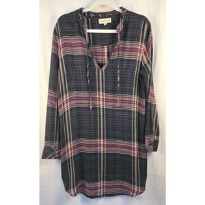Cloth And Stone Women's Small Shirt Dress Plaid Anthropologie Soft Utilitarian